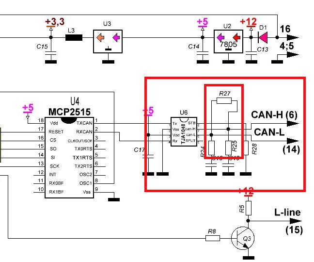 Resistor between cam line in schema