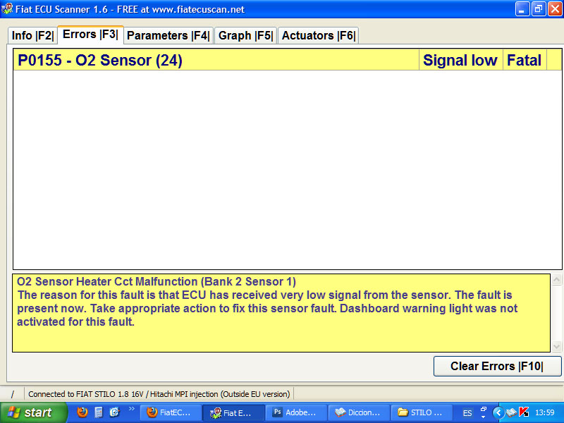 error fiat stilo 1.8 16v